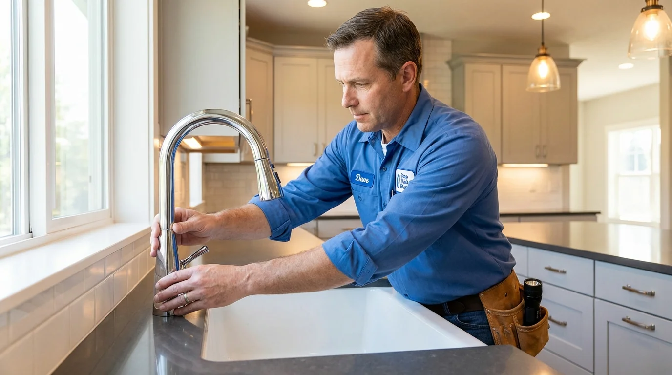 Kitchen faucet installation by Johns Plumbing LLC in Marion
